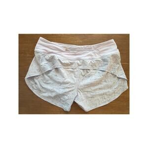 Lululemon Womens Speed Up Running Shorts Lavender Gray Marble Zip Pocket Size 10